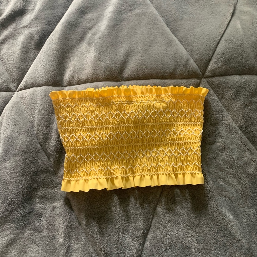 target bikini yellow new strapless top